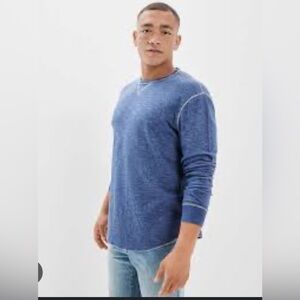 Men's AE Outfitters Heathered Blue Long Sleeve Lightweight Sweatshirt. Size L